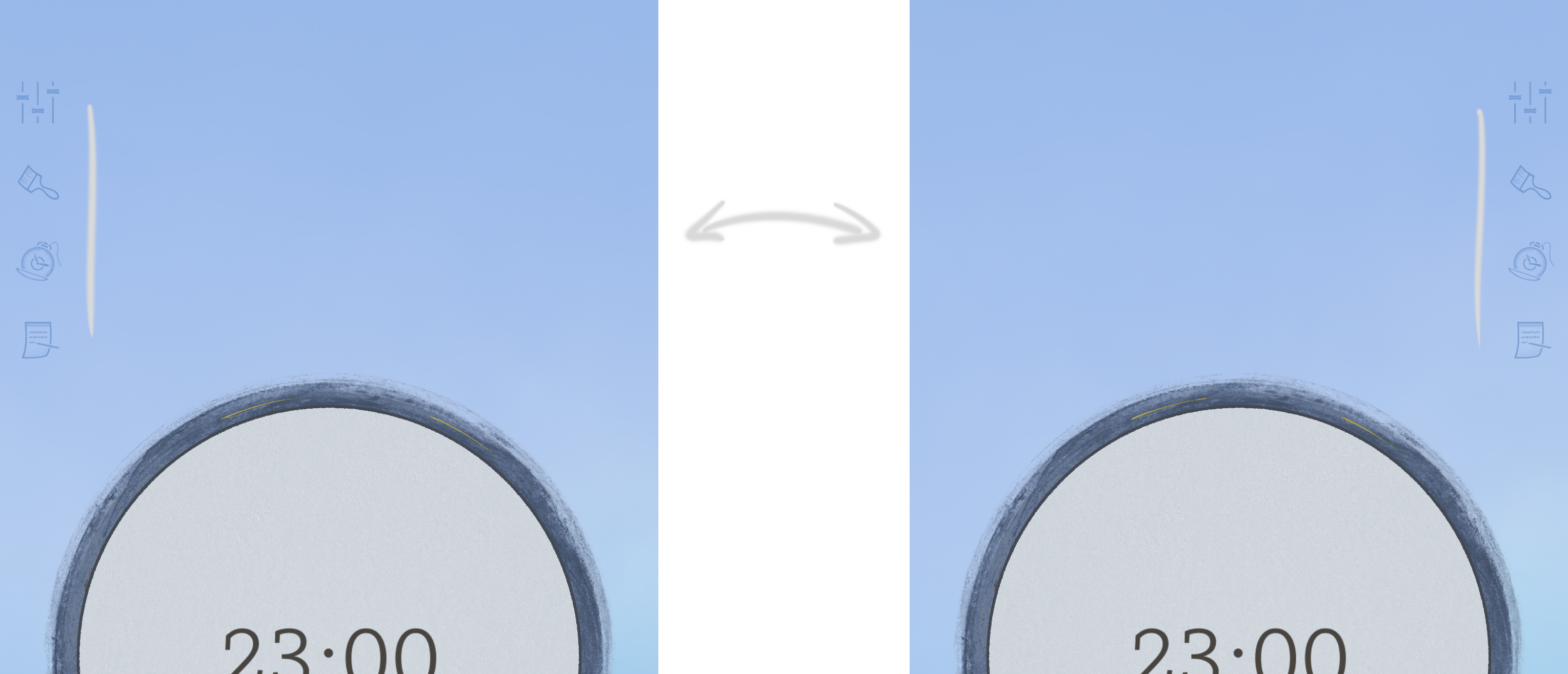 Changing the handedness of the corner icons.